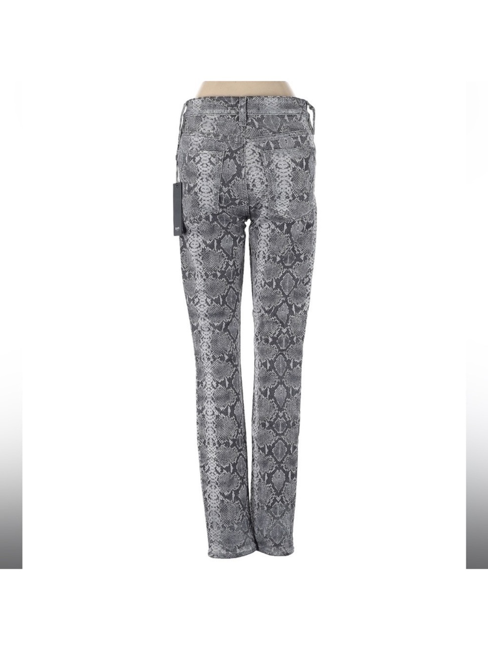 Hudson Barbara Snake Print Mid Rise Skinny Jeans 26 Gray Animal Print Stretch - Picture 3 of 6